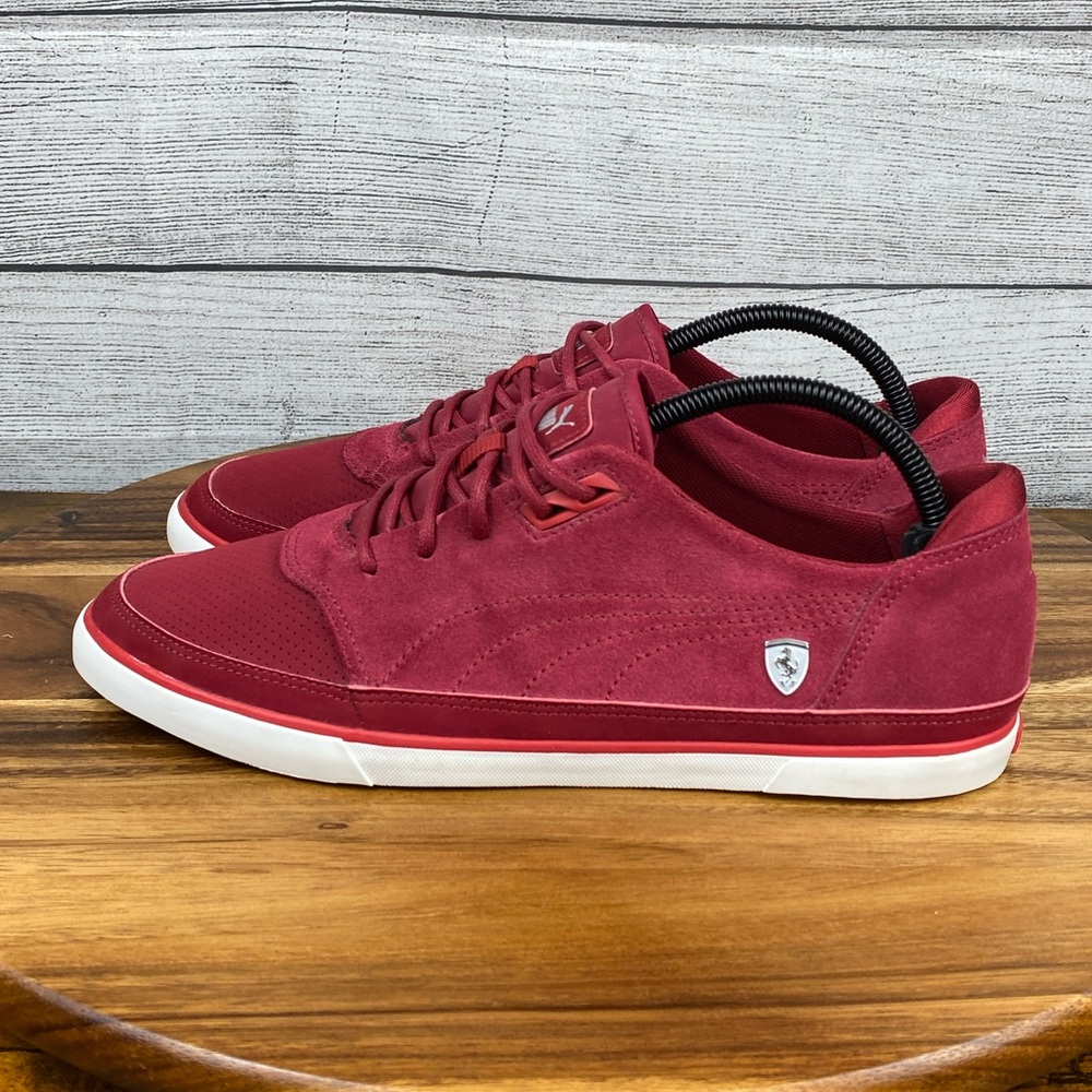 Puma Vulcanised SF Ferrari Shoes Deep Red Suede Low Sneaker Men’s Size 8.5